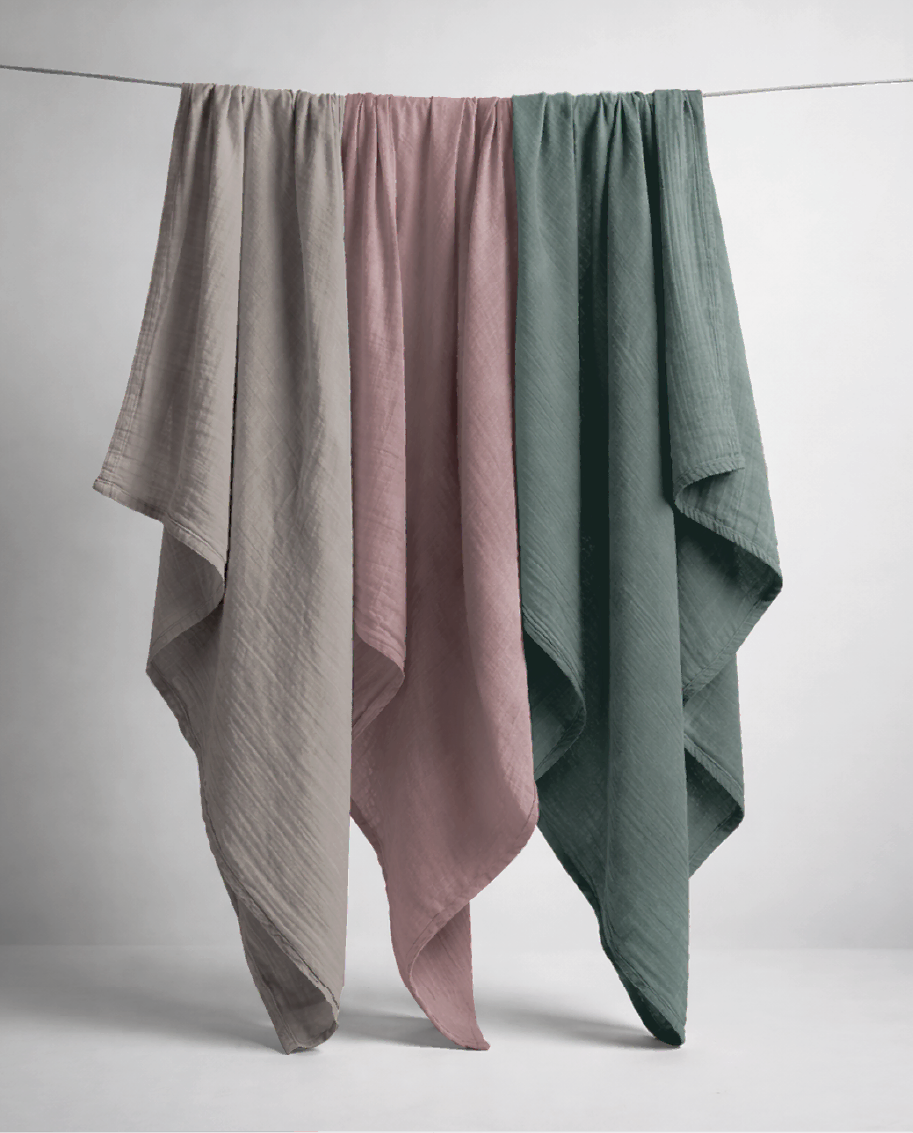 Decke aus Musselin - Blush