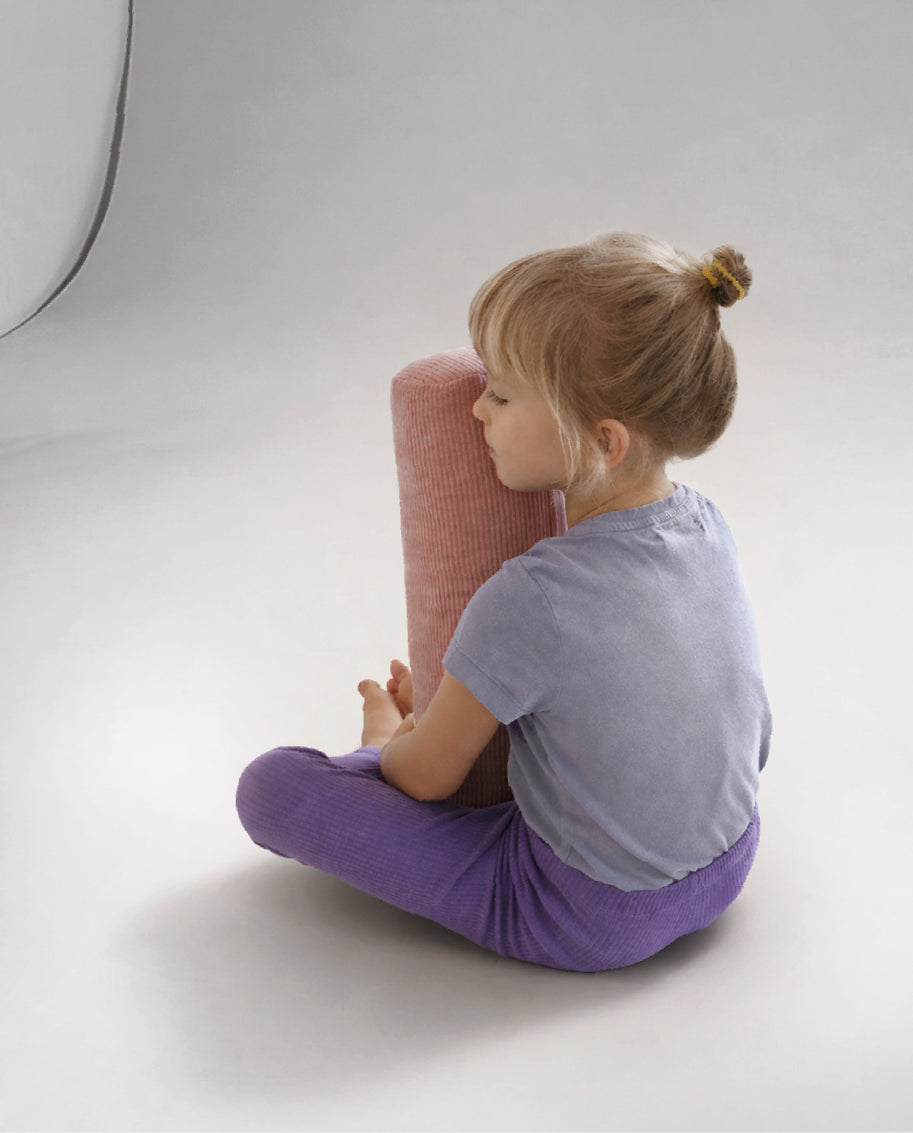 Children's yoga bolster - blush cord